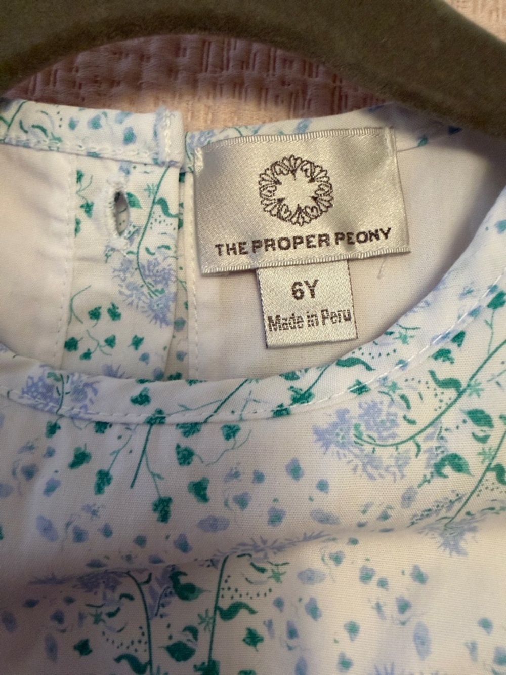 The Proper Peony Olivia White & Light Blue Floral Girls' Dress 6 NWOT - Picture 4 of 4